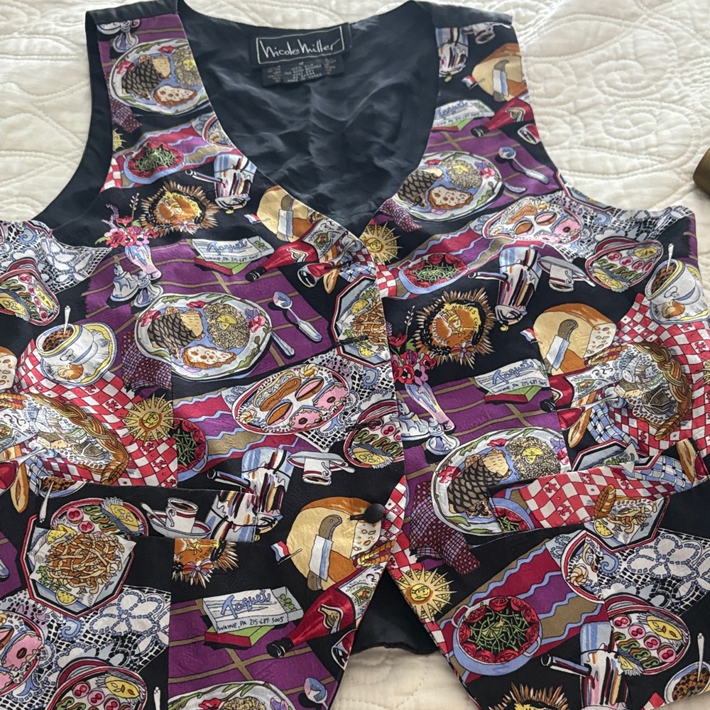 Nicole Miller Multicolor Graphic Vest